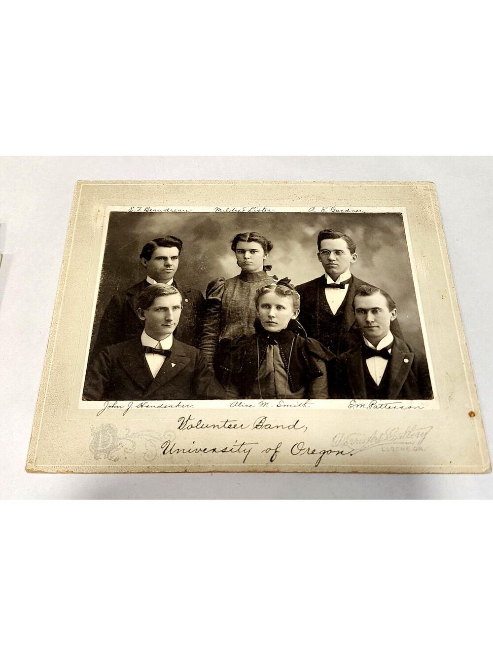 1890s University of Oregon Volunteer Band Photo Identified Handsaker 5.5x4